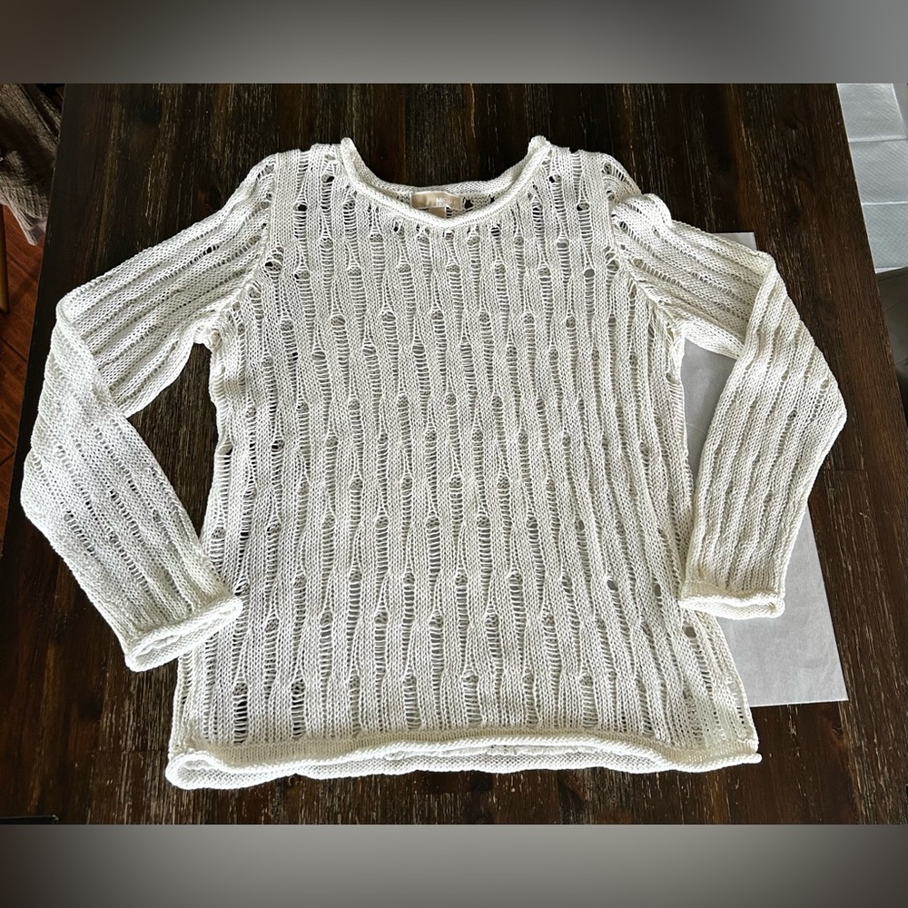 MICHAEL KORS NWOT Open-Knit Cotton linen Sweater